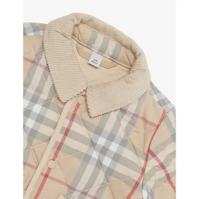 Burberry Pale Stone Ip Check Tommy Check-pattern Woven Jacket 3-24 In Neutral