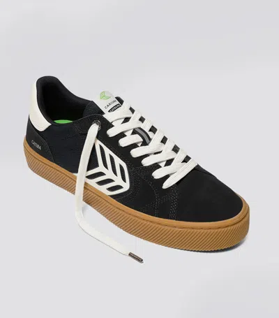 Cariuma Catiba Pro 2.0 Gum Black Suede And Cordura Ivory Logo Sneaker Women