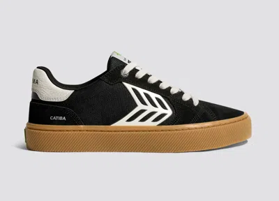 Cariuma Catiba Pro 2.0 Gum Black Suede And Cordura Ivory Logo Sneaker Women