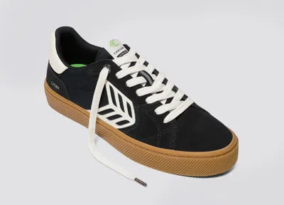 Cariuma Catiba Pro 2.0 Gum Black Suede And Cordura Ivory Logo Sneaker Women