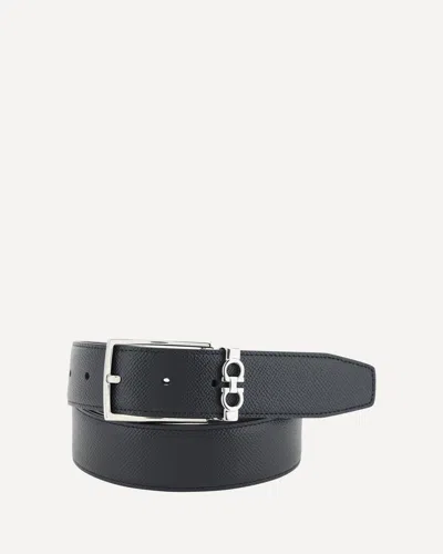 Ferragamo Black Reversible Belt With Gancini Buckle Belt