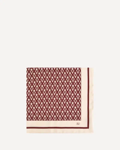 Valentino Toute La V Silk Scarf In Red