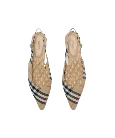 Burberry Check Birdie Slingback Ballerina Flats Women In Multi