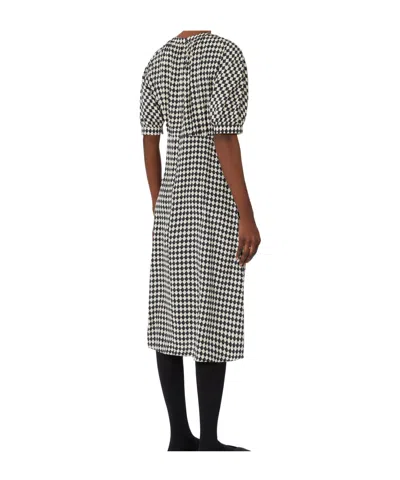 Max Mara Printed Crepe De Chine Dress In Gray