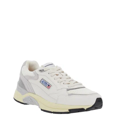 Autry Medalist Sneakers In White And Grey With Suede In White