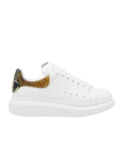 Alexander Mcqueen Oversized Snake Printed Leather Sneakers In Multi