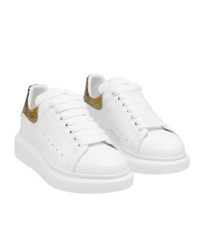 Alexander Mcqueen Oversized Snake Printed Leather Sneakers In Multi