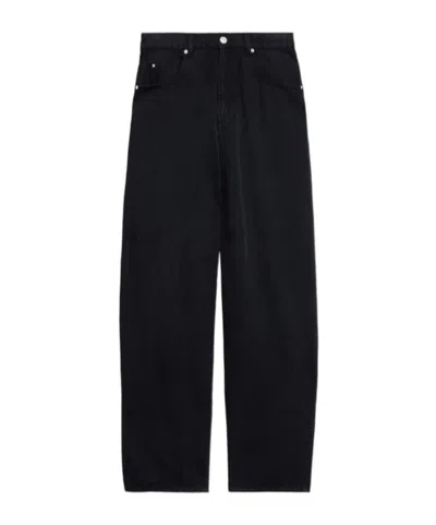 Isabel Marant Dilali Cropped High-rise Straight-leg Jeans In Black