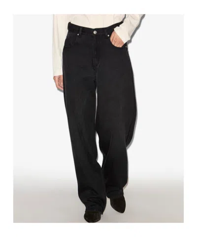 Isabel Marant Dilali Cropped High-rise Straight-leg Jeans In Black