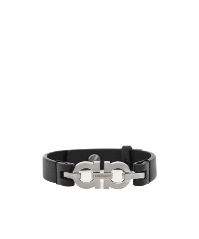Ferragamo Silver  Black Bracelets In Black