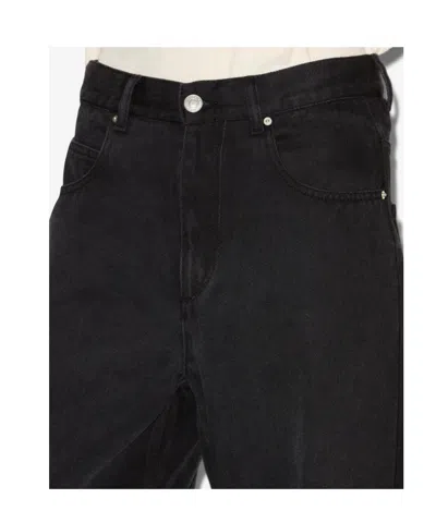 Isabel Marant Dilali Cropped High-rise Straight-leg Jeans In Black