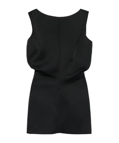 Khaite Toma Sculpted Satin-crepe Mini Dress In Black
