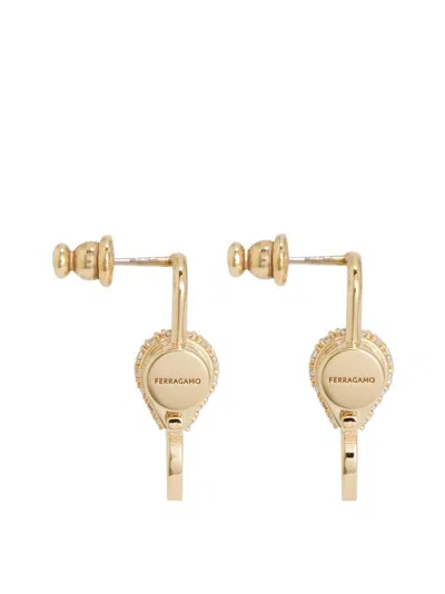 Ferragamo Women Crystal Embellished Padlock Earrings