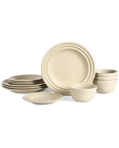 Stone Lain Zen 12pc Stoneware Dinnerware Set In White