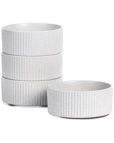 Stone Lain Haven 4-pc. Stoneware Cereal Bowl In White