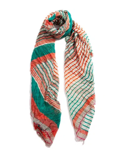 Blue Pacific Starburst Stripe Wrap Scarf In Multi