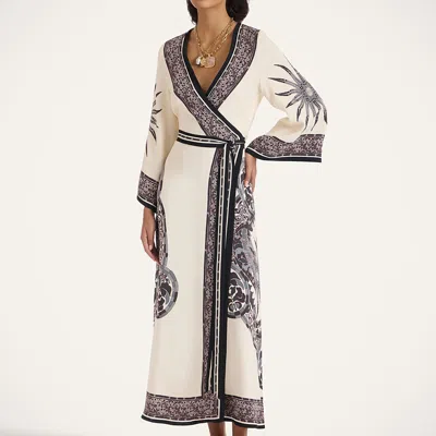 La Doublej Printed Crepe Midi Wrap Dress