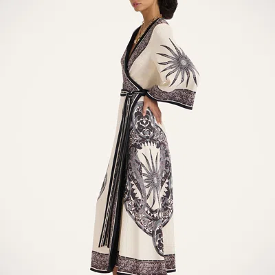 La Doublej Printed Crepe Midi Wrap Dress