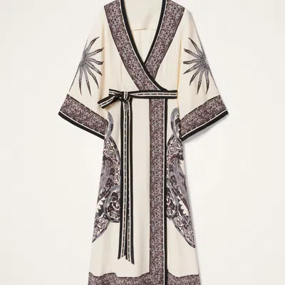 La Doublej Printed Crepe Midi Wrap Dress