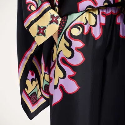 La Doublej La Double J Silk Twill Palazzo Pants With Relaxed Leg Design In Multi