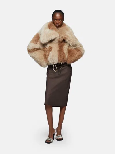 Attico The  Coats Gend - Bicolor Beige Jacket Bicolor Beige Main Material: 100% Goat Fur, Hircus Enga