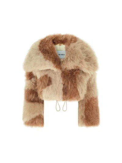 Attico The  Coats Gend - Bicolor Beige Jacket Bicolor Beige Main Material: 100% Goat Fur, Hircus Enga