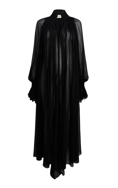 Khaite Edgar Long Sleeve Silk Chiffon Dress