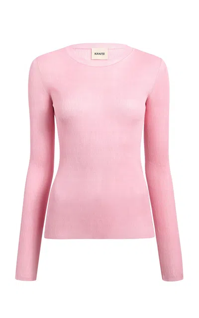 Khaite Mosi Silk Rib Long-sleeve Top