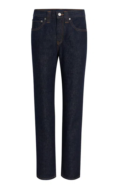 Khaite Womens Benson Bonnie Straight-leg Denim-blend Jeans In Blue