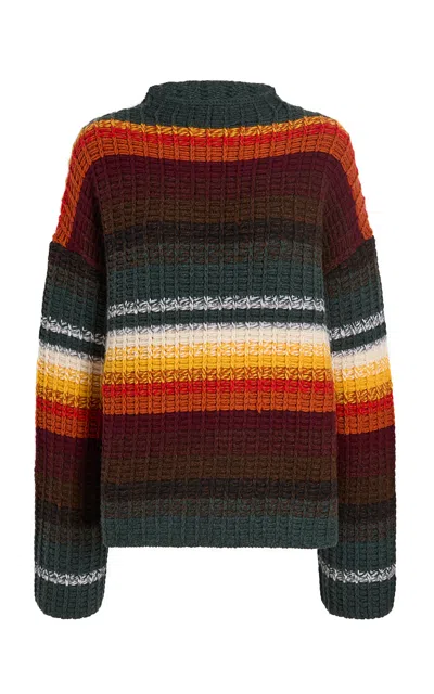 Khaite Yanis Oversized Ribbed Striped Cashmere Sweater