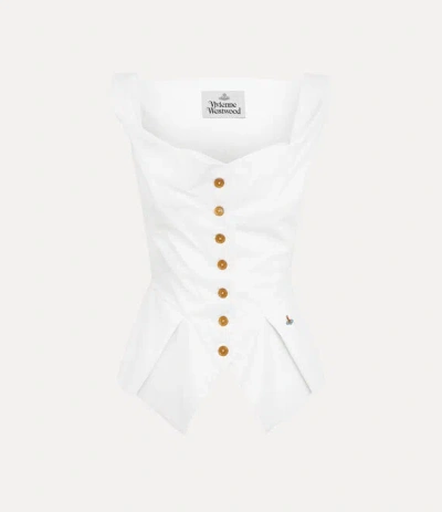 Vivienne Westwood Square-neck Button Down Top In White
