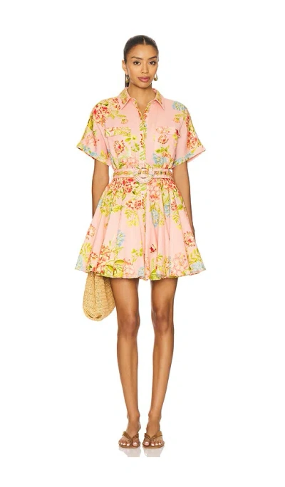 Hemant & Nandita Short Dress With Buckle Belt In Multi