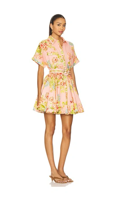 Hemant & Nandita Short Dress With Buckle Belt In Multi