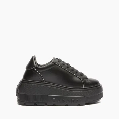 Casadei Low Top Platform Sneakers In Black