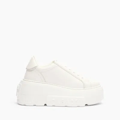 Casadei Nexus Platform Leather Sneakers In Animal Print