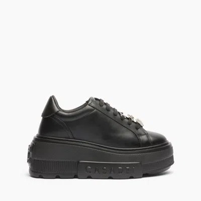 Casadei Low Top Platform Sneakers In Black