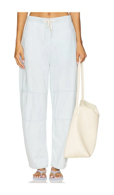 La Ligne Cotton-chambray Barrel-leg Pants In Multi