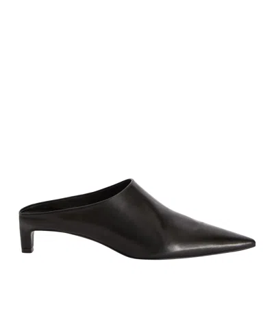 Jil Sander Leather Mules In Black