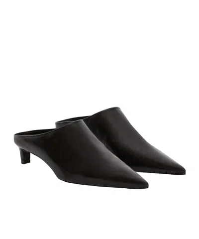 Jil Sander Leather Mules In Black