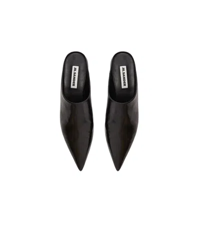 Jil Sander Leather Mules In Black