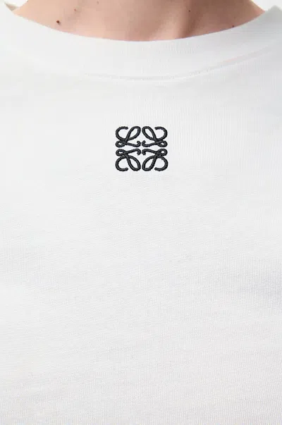Loewe Anagram Embroidered Cotton-blend Jersey T-shirt In White