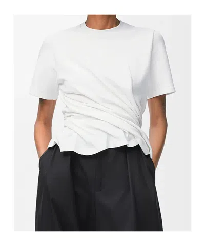 Loewe Draped Cotton-blend Jersey T-shirt In White
