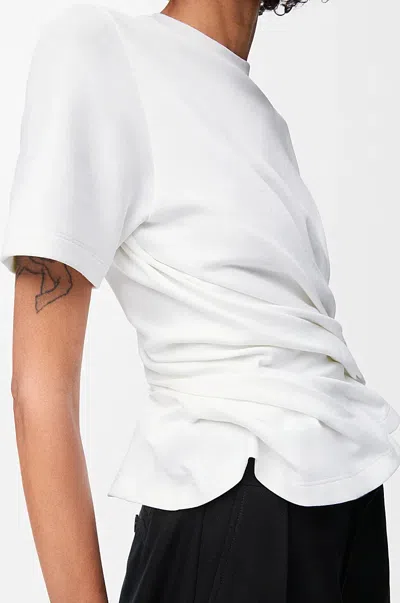 Loewe Draped Cotton-blend Jersey T-shirt In White