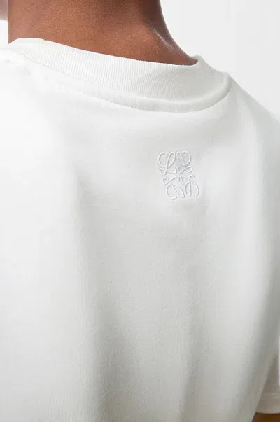 Loewe Draped Cotton-blend Jersey T-shirt In White