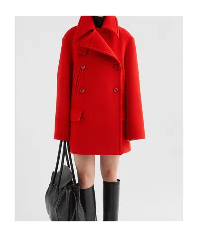 Jil Sander Wool Coat In Red
