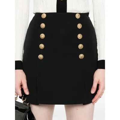 Balmain Virgin Wool Skirt In Black