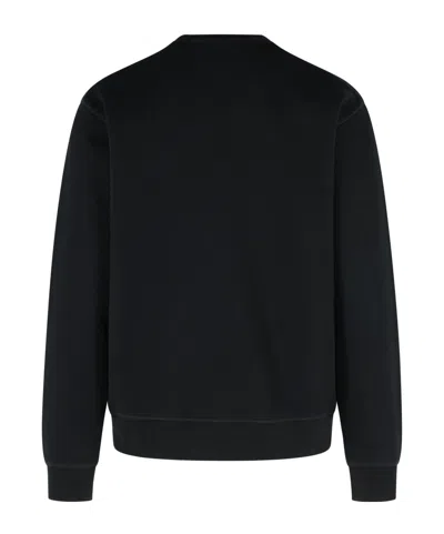 Dsquared2 Sweatshirt With Logo And Velvet Finish In Black