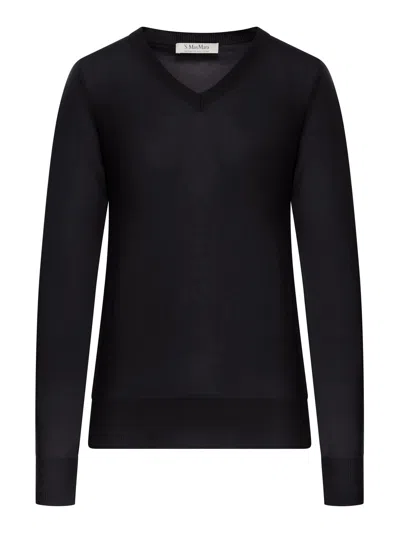 S Max Mara Max Mara S Midnight Blue Wool Idoneo Sweater In Black