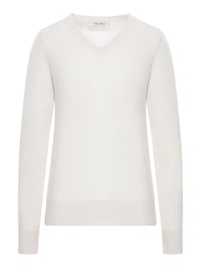 S Max Mara White Idoneo Jersey In Neutral