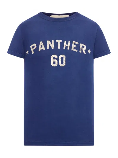 Valentino Panther Graphic Print Crew Neck T-shirt In Blue